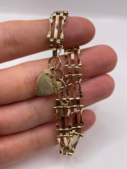 9ct gold padlock bracelet