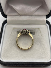 Load image into Gallery viewer, 9ct gold ruby and diamond ring
