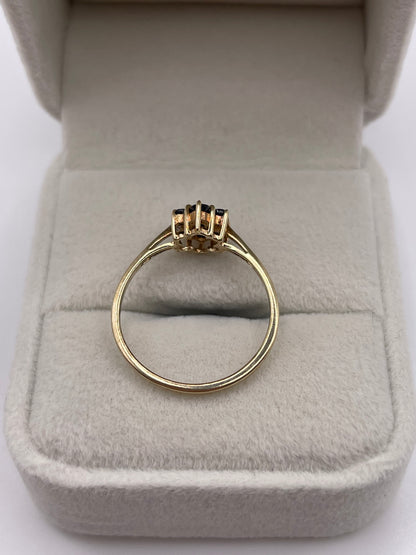 9ct gold sapphire and diamond ring