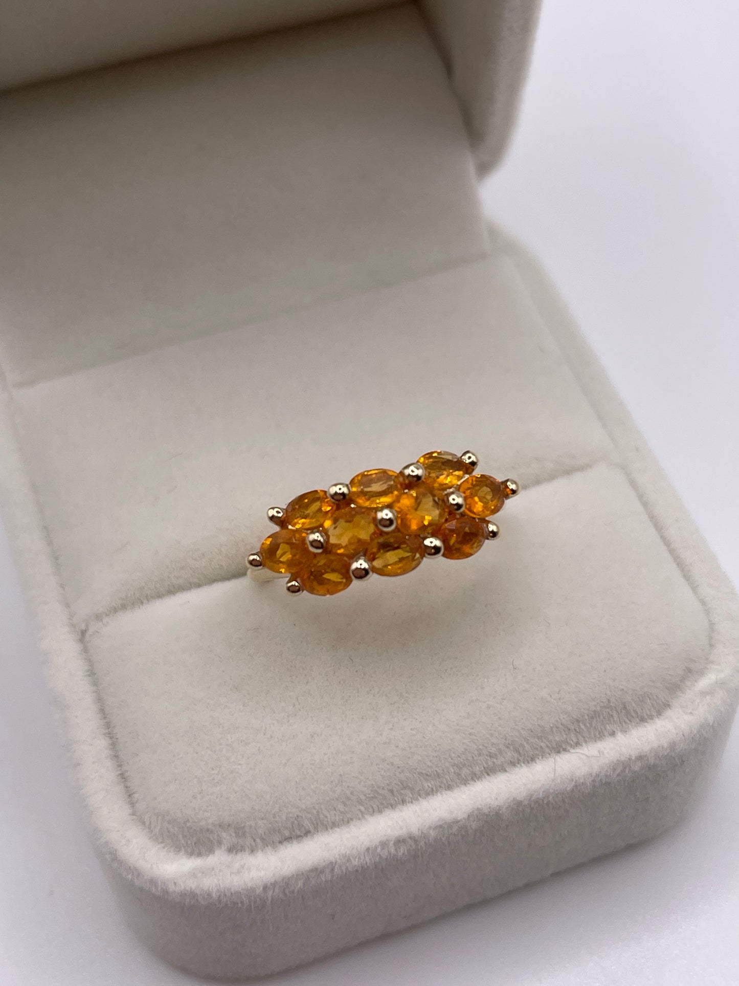 9ct gold fire opal cluster ring