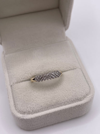 9ct gold diamond cluster ring