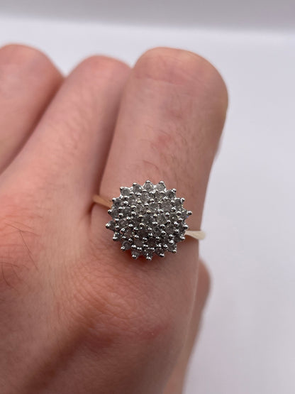 9ct gold diamond cluster ring