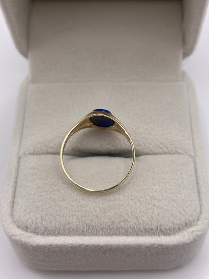 9ct gold lapis lazuli signet ring