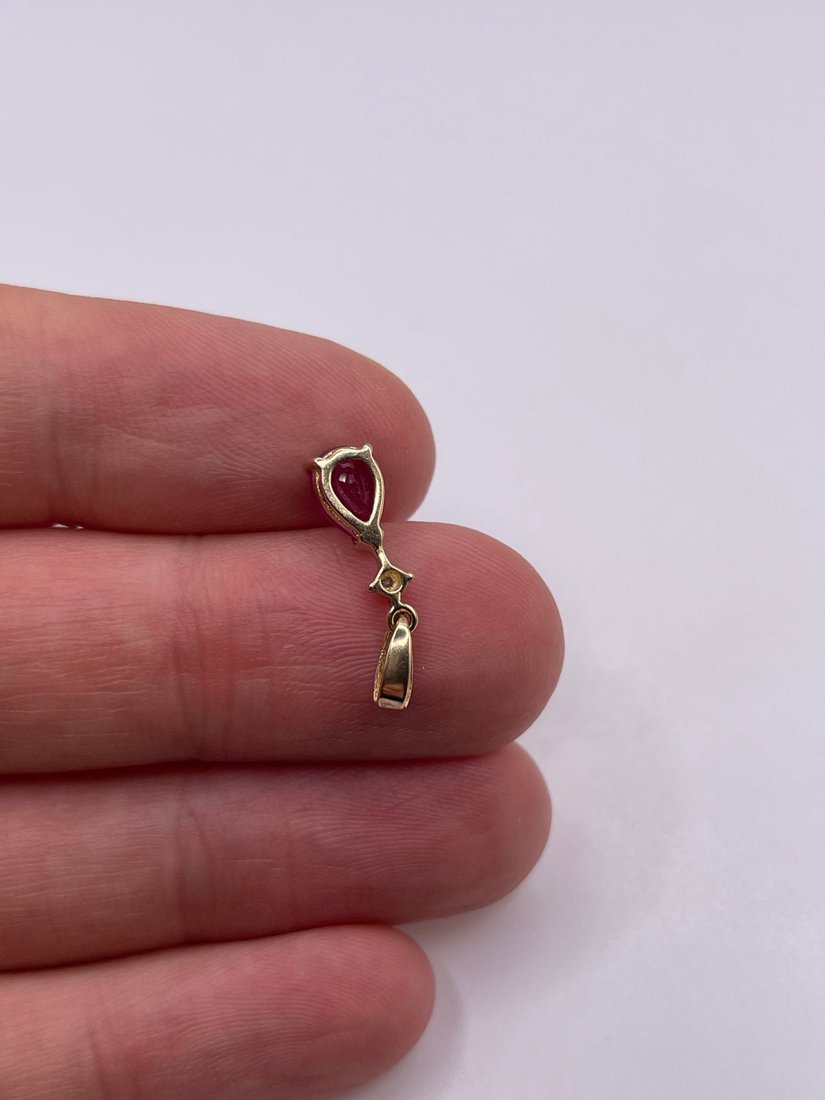 9ct gold ruby and diamond pendant