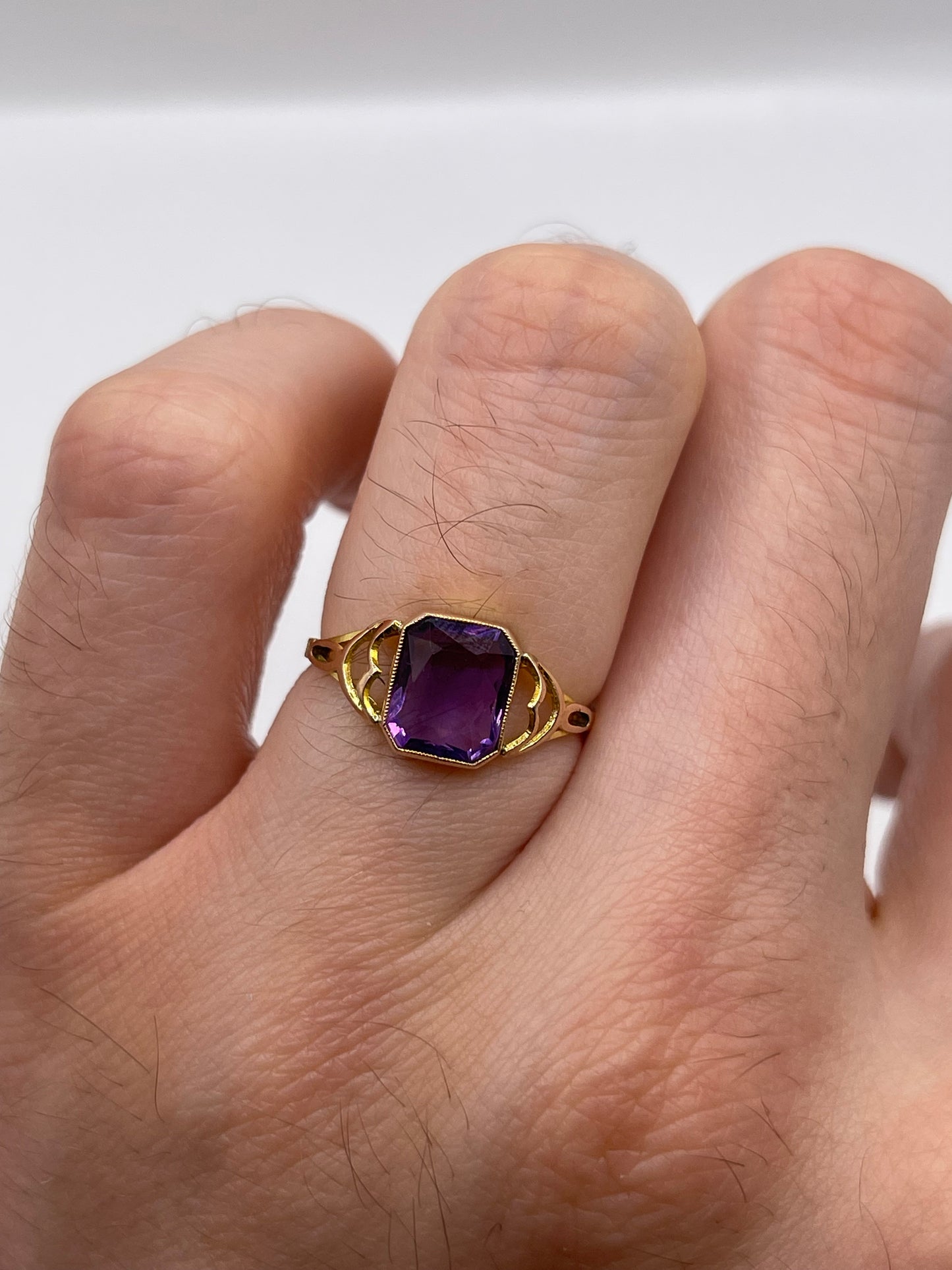 9ct rose gold amethyst ring