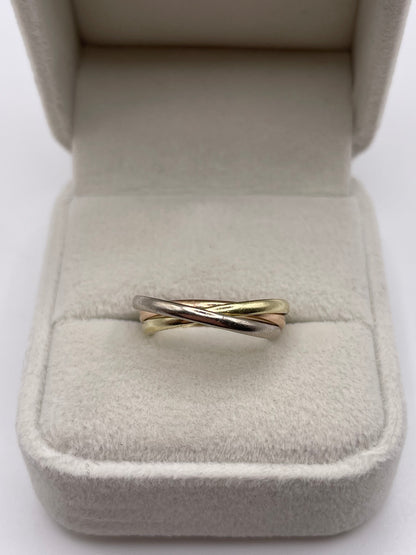 14ct gold tri gold ring