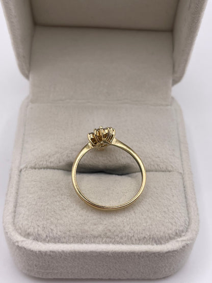 9ct gold diamond cluster ring