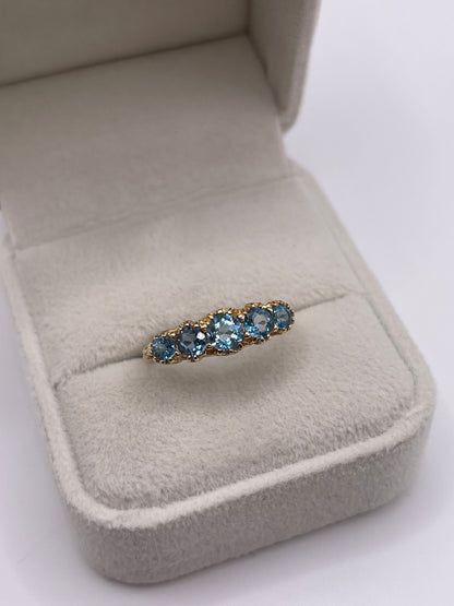 9ct gold blue topaz ring