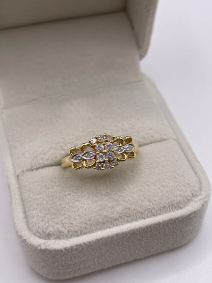 18ct gold diamond cluster ring