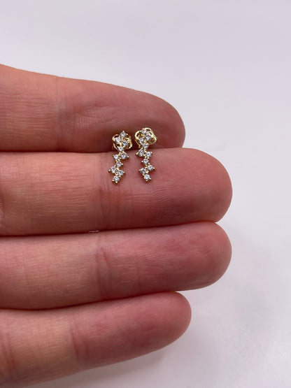 9ct gold cz earrings