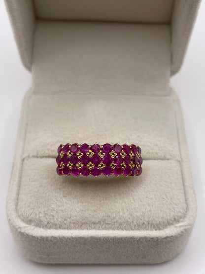 18ct gold ruby cluster ring