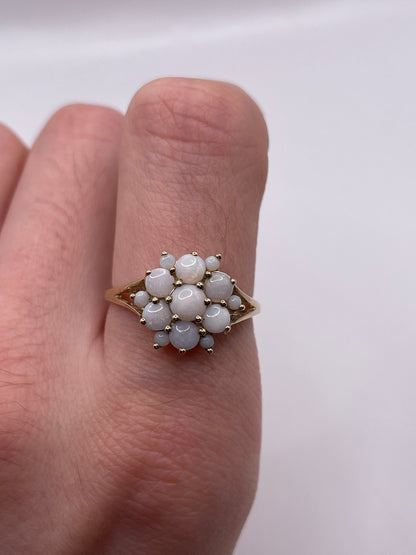 9ct gold opal cluster ring