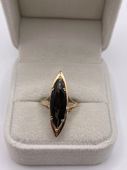 9ct gold Smokey quartz ring