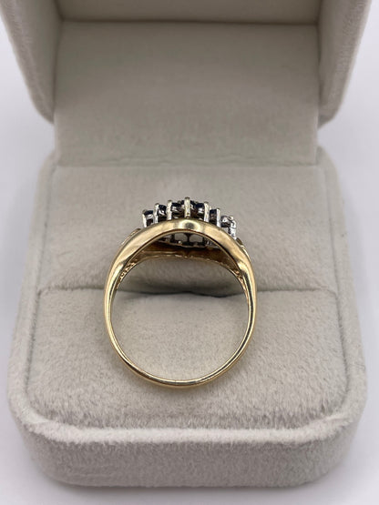 9ct gold sapphire and diamond ring