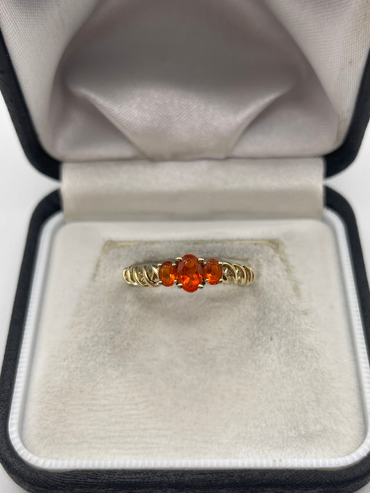 9ct gold fire opal ring
