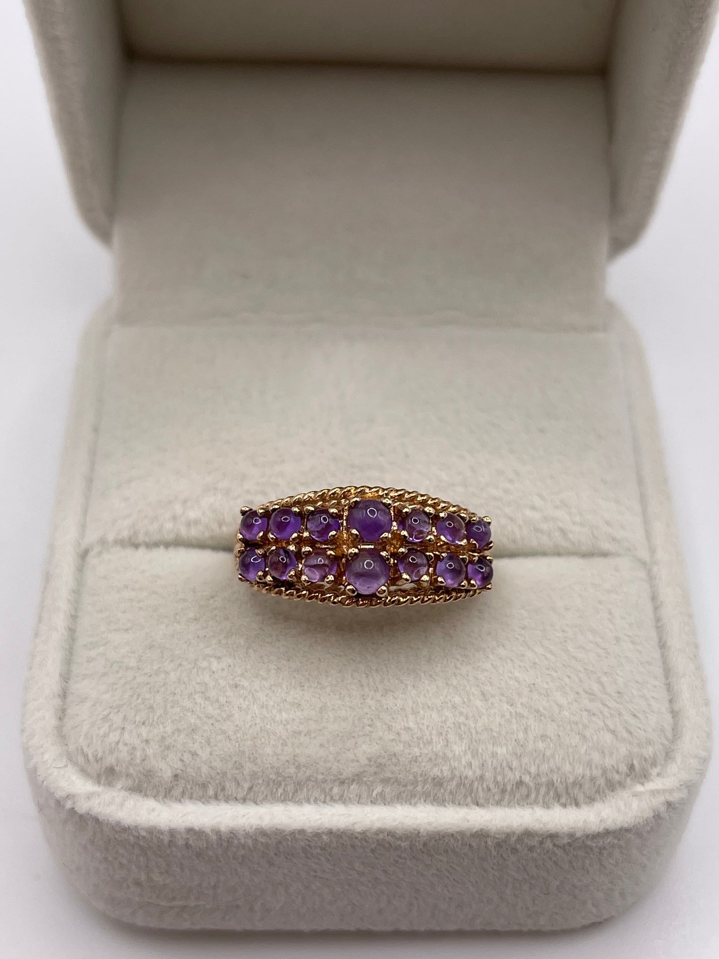 9ct rose gold cabochon amethyst ring