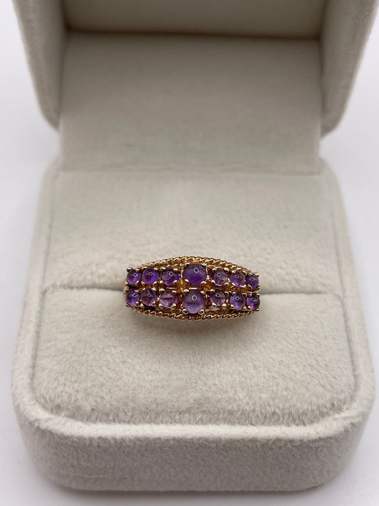 9ct rose gold cabochon amethyst ring