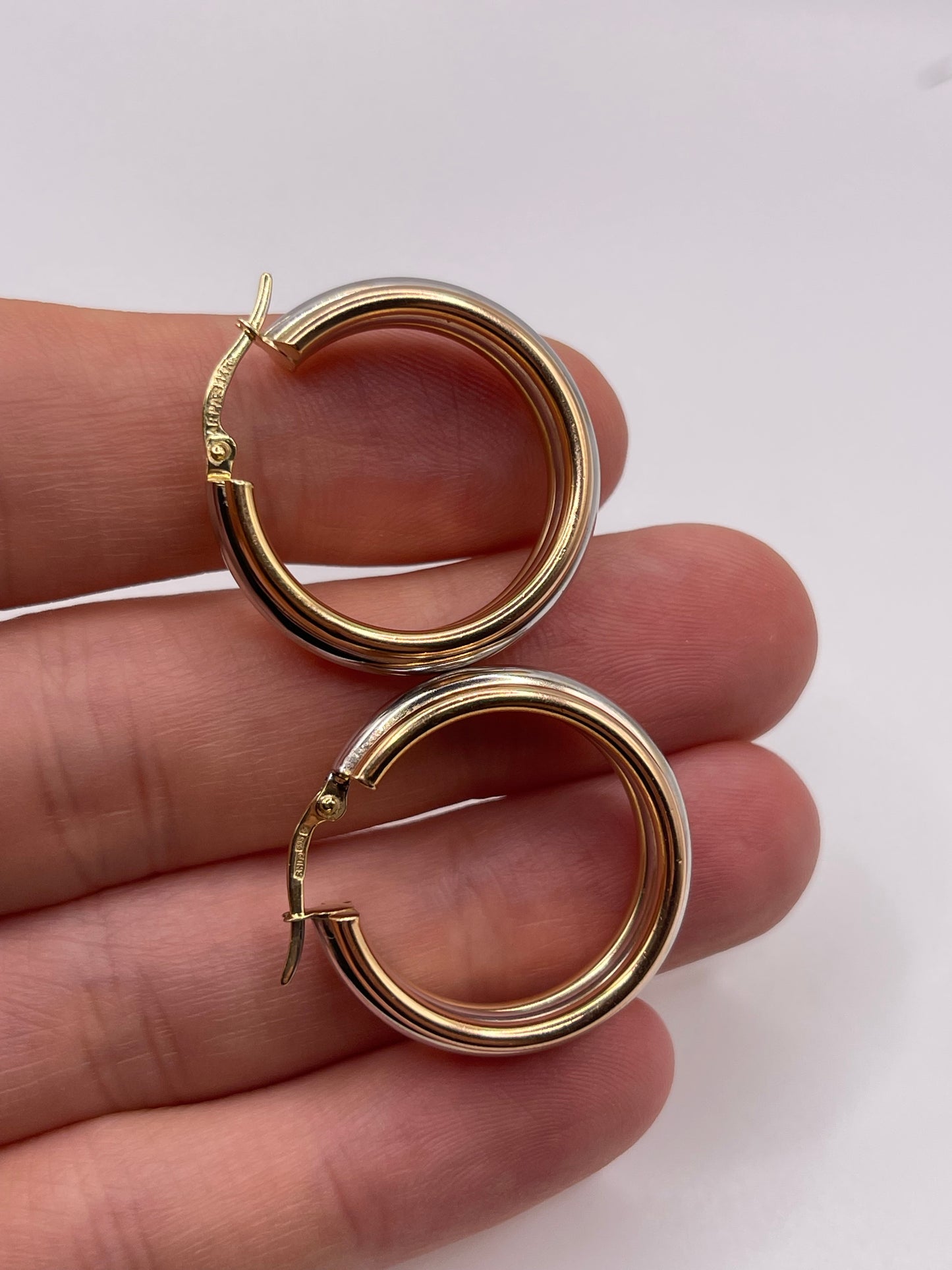 14ct tri gold earrings