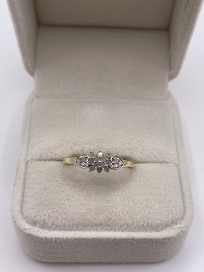 9ct gold diamond cluster ring