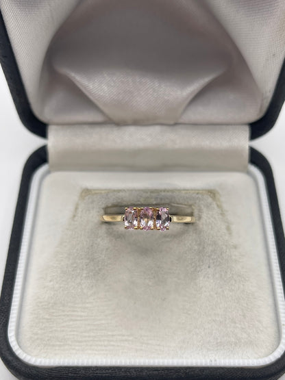9ct gold kunzite ring