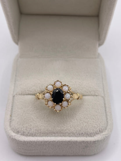 18ct gold sapphire and opal ring