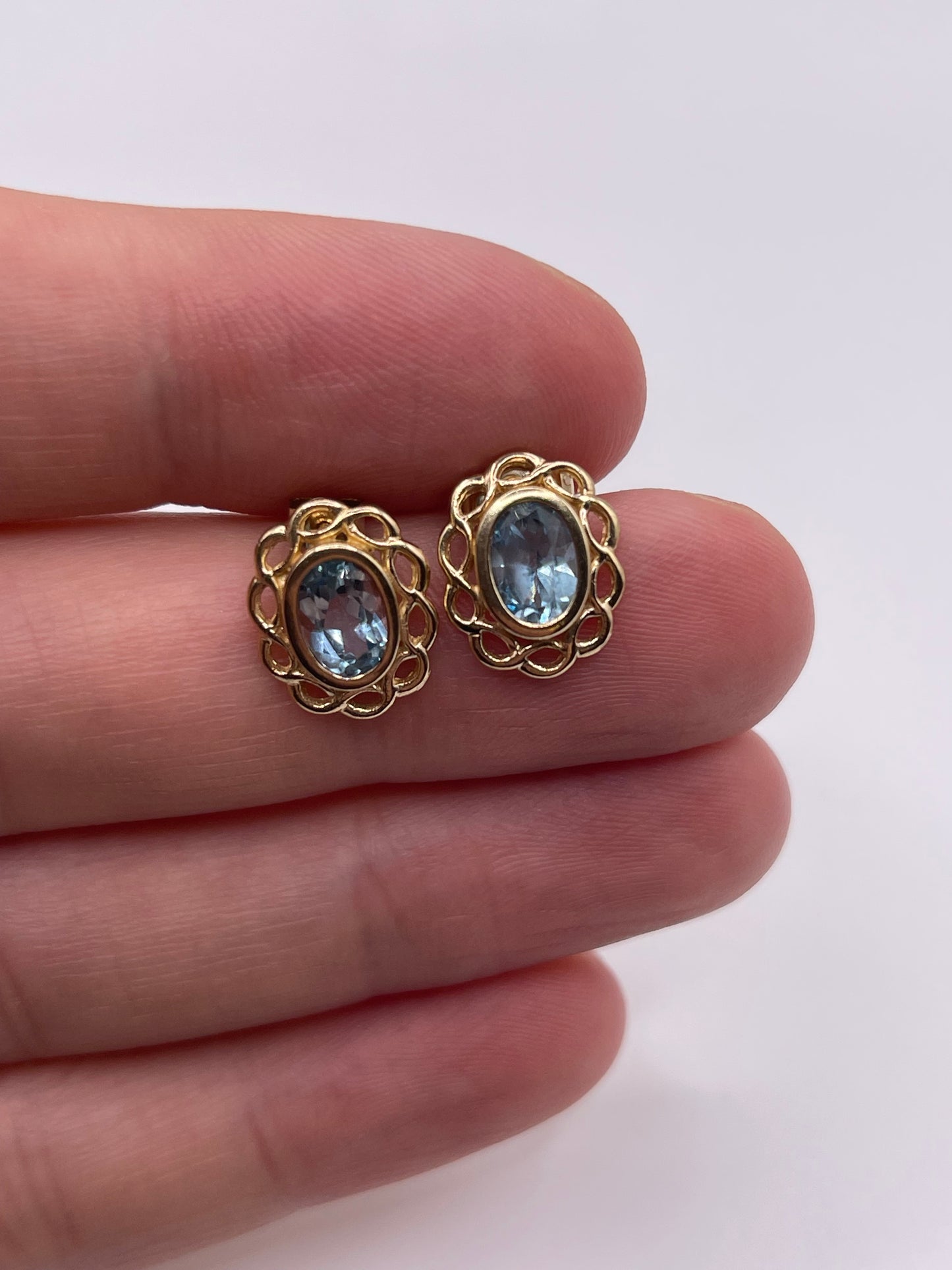 9ct gold blue topaz earrings