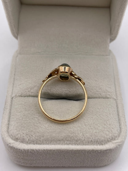 9ct gold moss agate ring