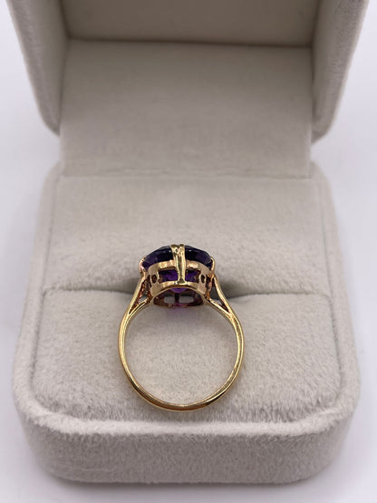 9ct gold amethyst ring