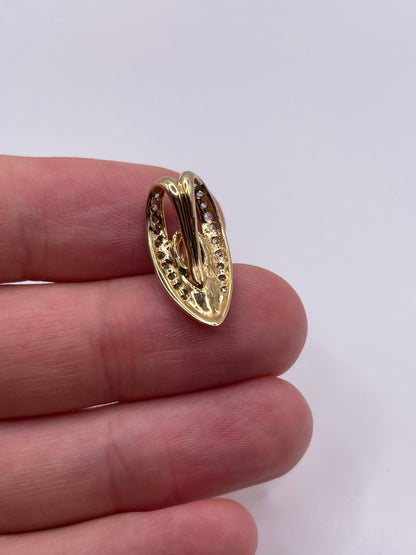 9ct gold quartz and zircon pendant