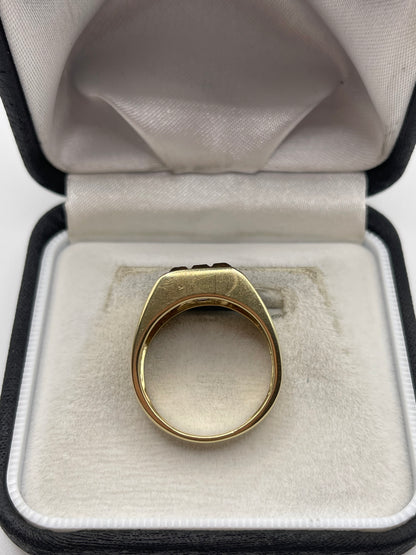 9ct gold Smokey quartz signet ring
