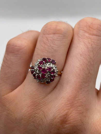 9ct gold ruby and diamond ring