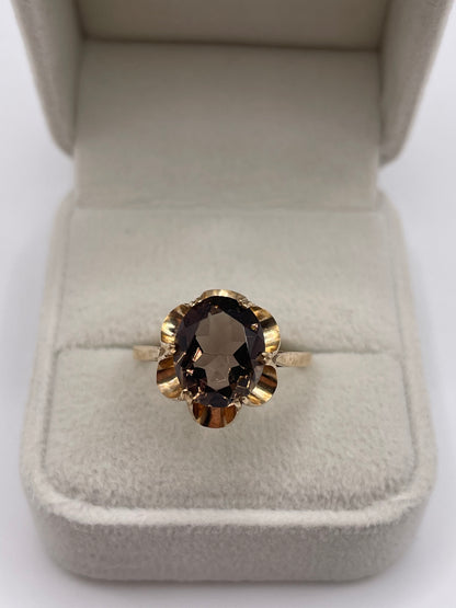 9ct gold Smokey quartz ring