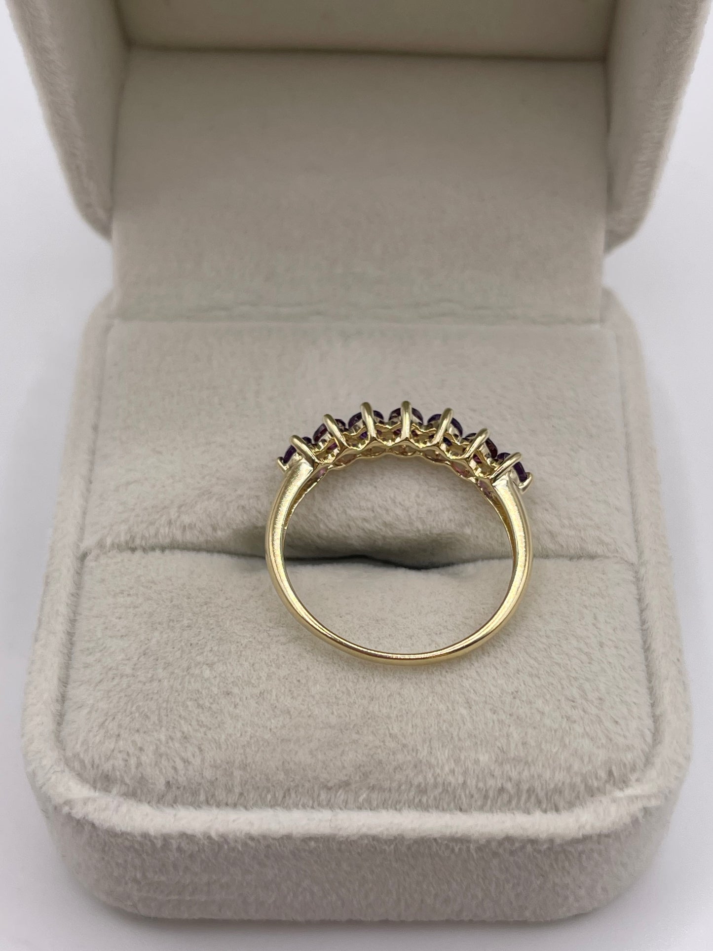 9ct gold amethyst and garnet ring