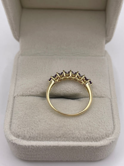 9ct gold amethyst and garnet ring