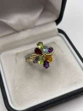 Load image into Gallery viewer, 9ct gold multi gemstone ring
