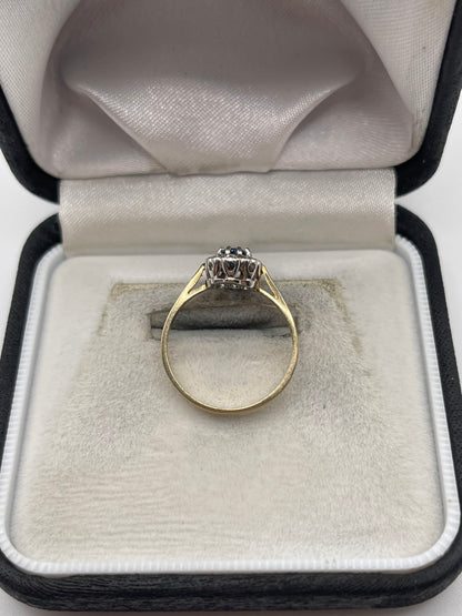 9ct gold topaz and diamond ring