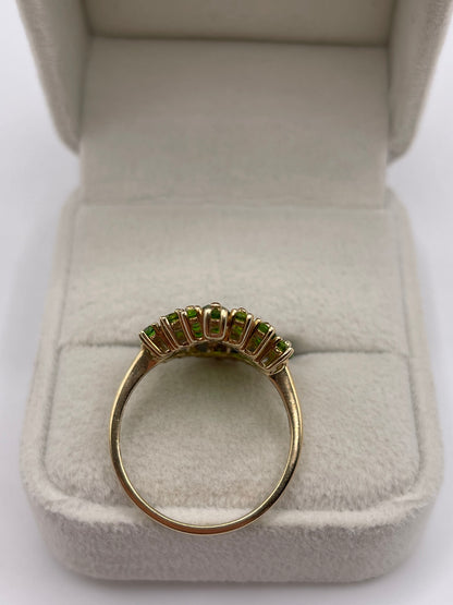9ct gold diopside cluster ring
