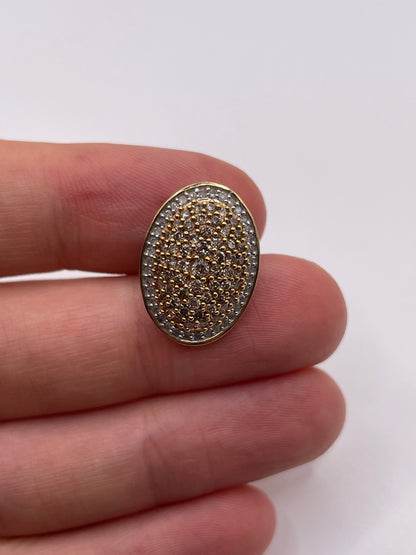 9ct gold diamond cluster pendant