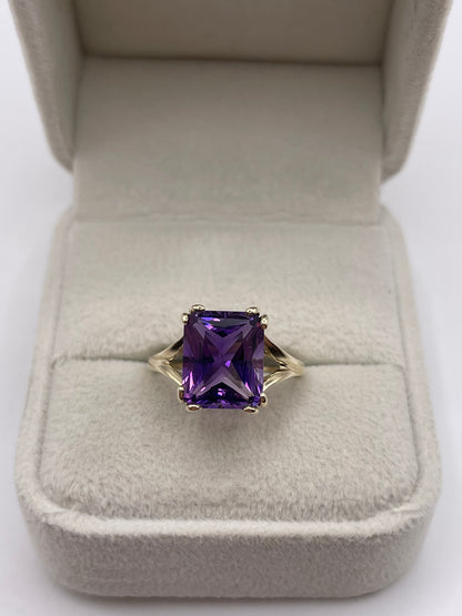 9ct gold amethyst ring