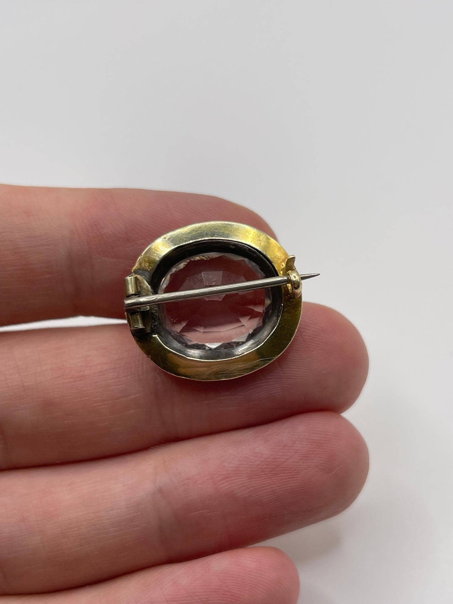 Antique 15ct gold rock Crystal Brooch