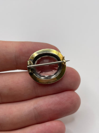 Antique 15ct gold rock Crystal Brooch
