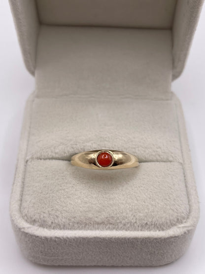 9ct gold coral gypsy ring