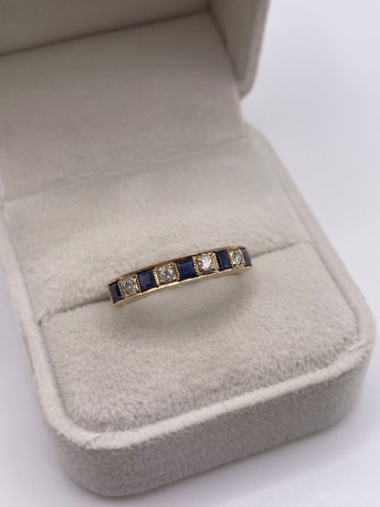9ct gold sapphire and diamond ring
