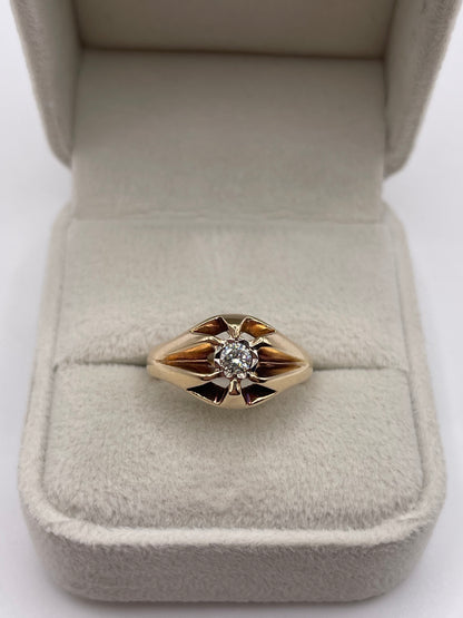 9ct gold diamond gypsy ring