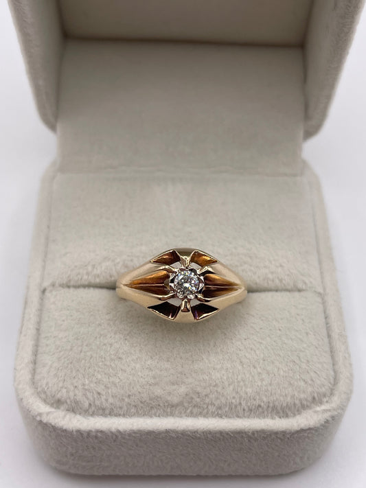 9ct gold diamond gypsy ring