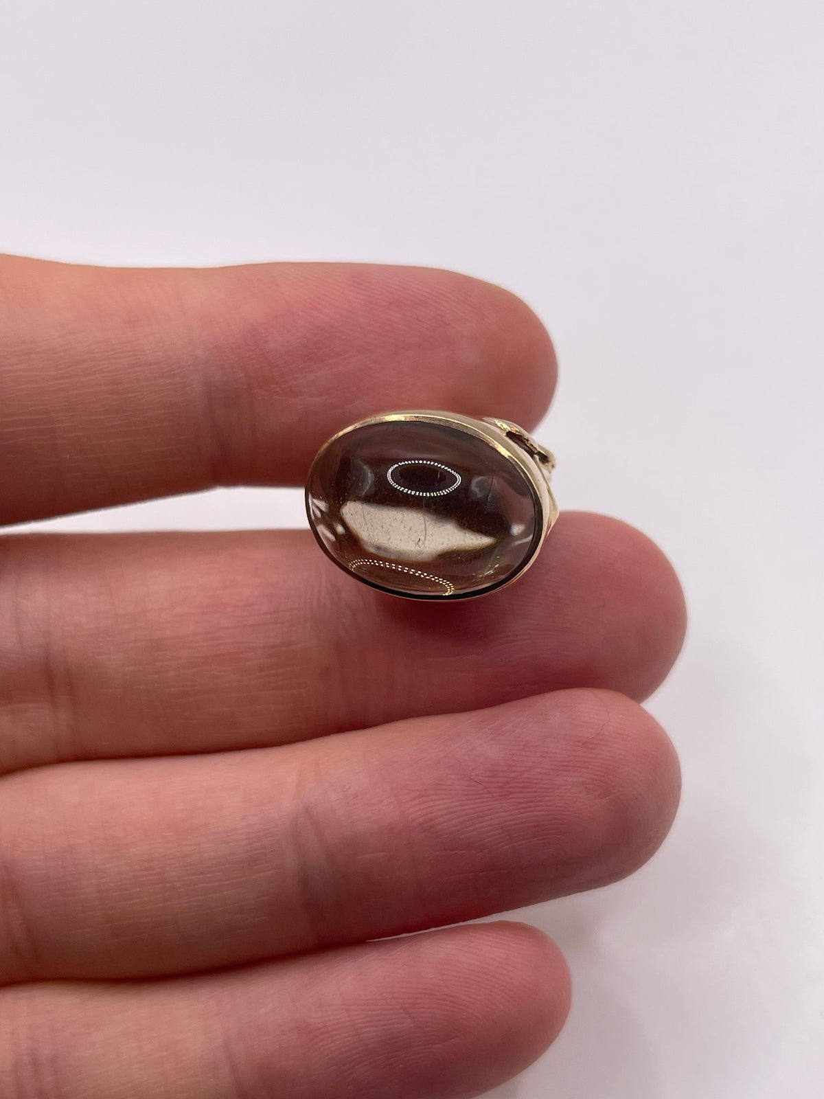 9ct gold cabochon quartz fob pendant