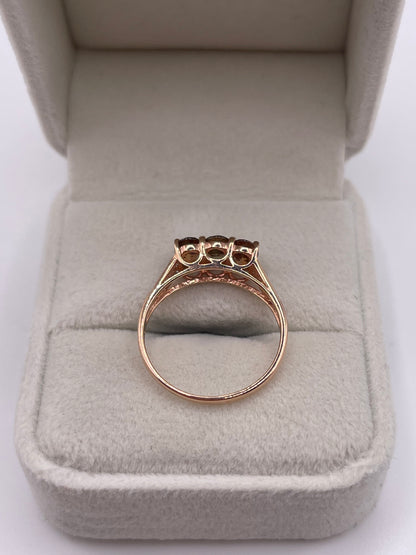 9ct rose gold andalusite and zircon ring