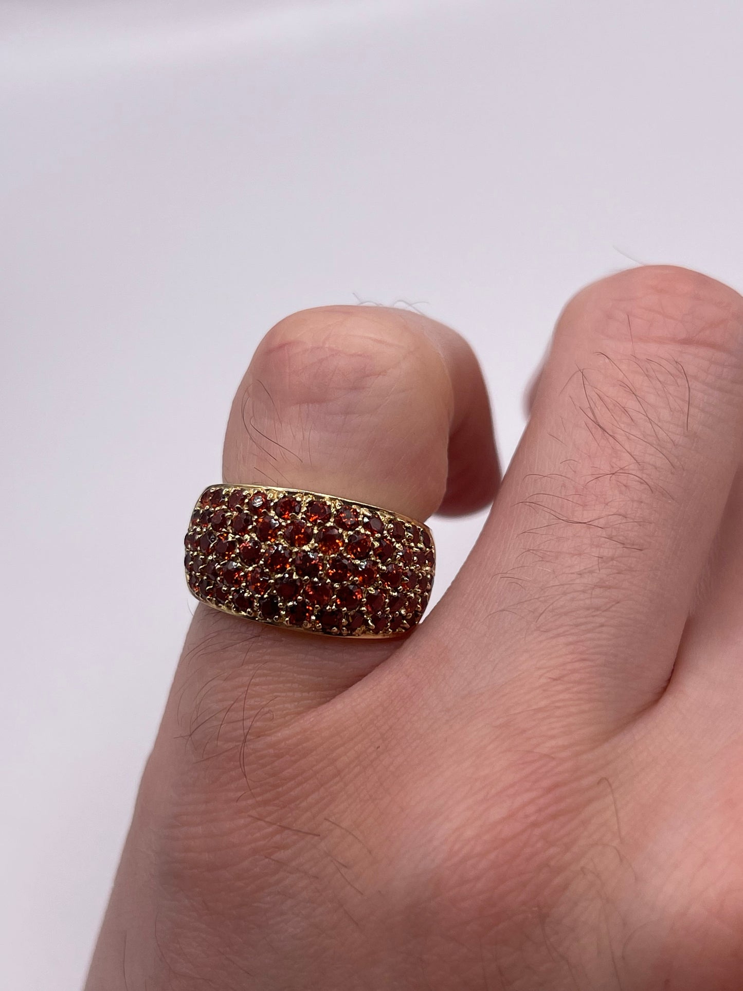9ct gold garnet cluster ring