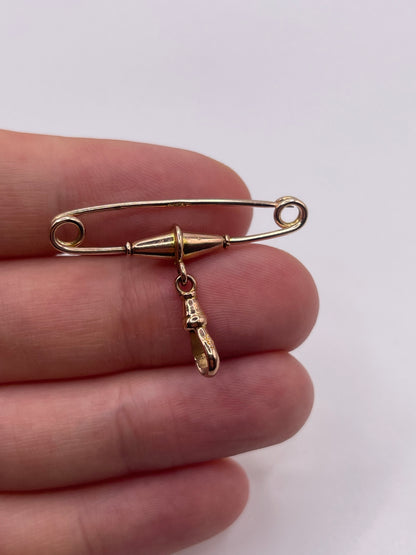 9ct rose gold safety / dog clip