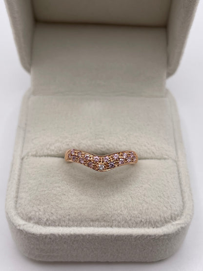 14ct rose gold pink topaz and diamond ring